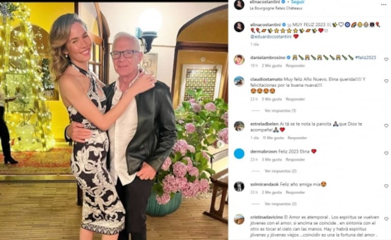 Elina y Eduardo Costantini serán padres: el anuncio y la primera foto de la pancita