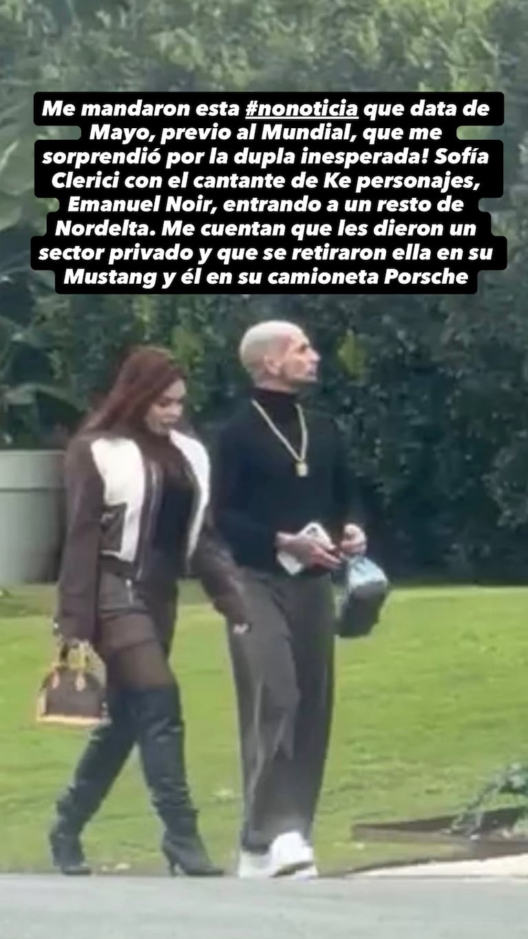 Emanuel Noir y Sofía Clerici. Foto: Instagram gossipeame