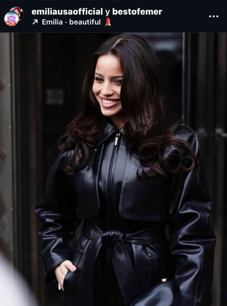 Emilia Mernes en la Semana de la Moda en Nueva York 2026 (Foto: Instagram/@emiliausaofficial)