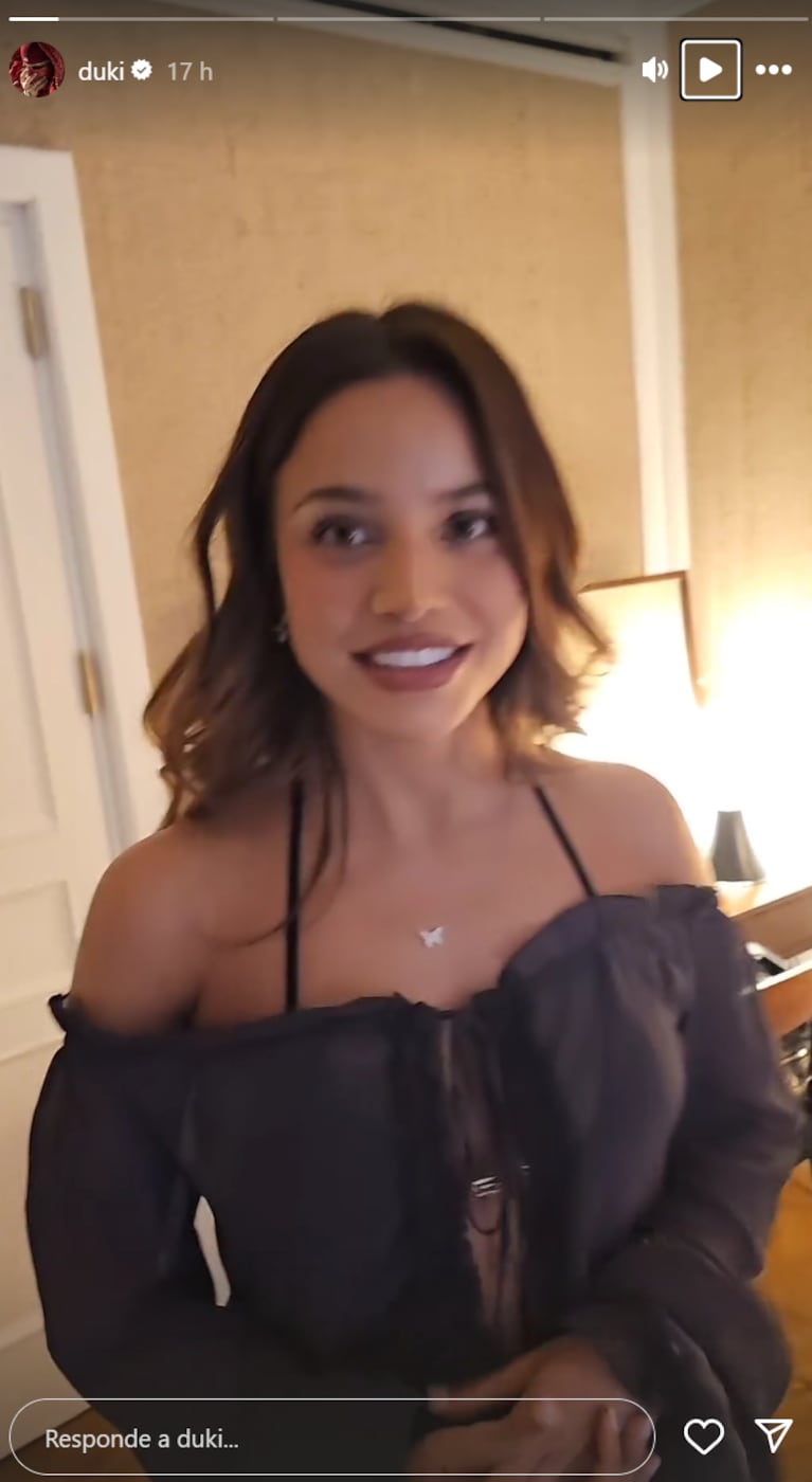 Emilia sorprendió a Duki en su cumpleaños.