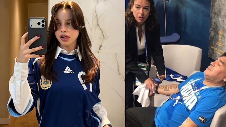 Emilia y Maradona. Fotos: Instagram emiliamernes