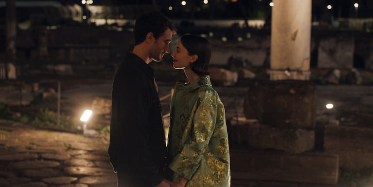 Emily In Paris. (L to R) Eugenio Franceschini as Marcello, Lily Collins as Emily in Emily In Paris. Cr. Courtesy of Netflix © 2025