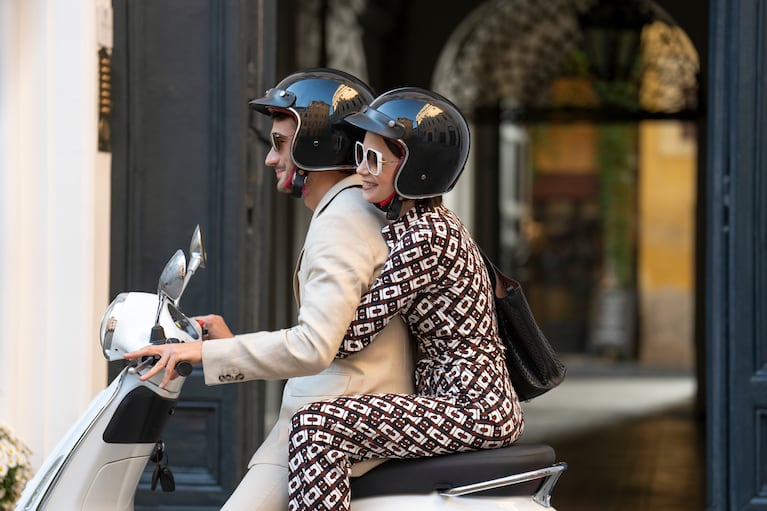 Emily in Paris. (L to R) Eugenio Franceschini as Marcello, Lily Collins as Emily in Emily in Paris. Cr. Giulia Parmigiani/Netflix © 2025
