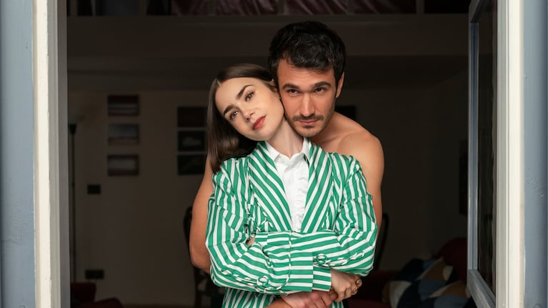 Emily in Paris. (L to R) Lily Collins as Emily, Eugenio Franceschini as Marcello in Emily in Paris. Cr. Caroline Dubois/Netflix © 2025