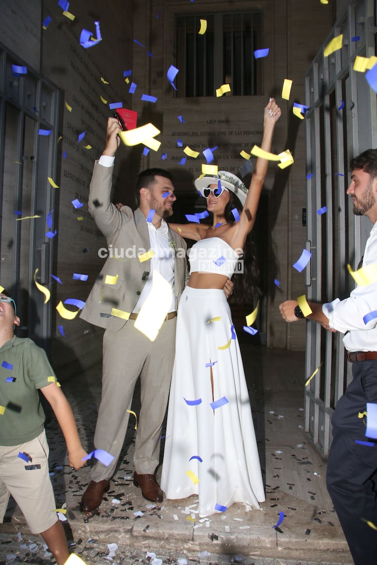 Emily Lucius y Rodrigo Valladares se casaron por civil (Foto: Movilpress).