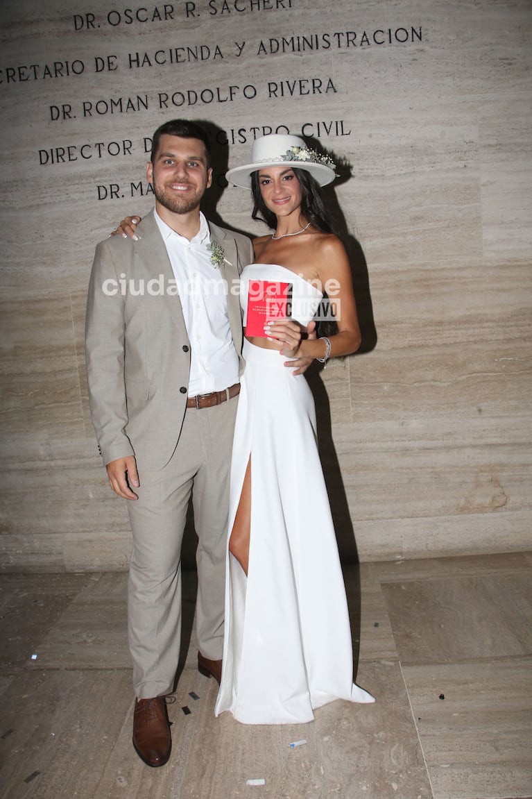 Emily Lucius y Rodrigo Valladares se casaron por civil (Foto: Movilpress).