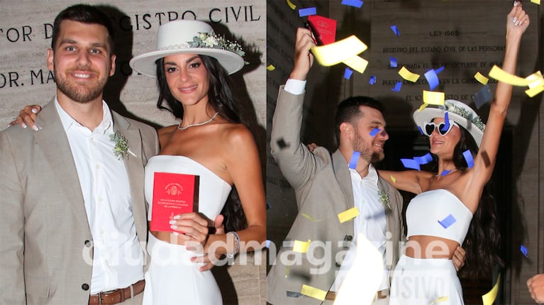 Emily Lucius y Rodrigo Valladares se casaron por civil (Fotos: Movilpress).