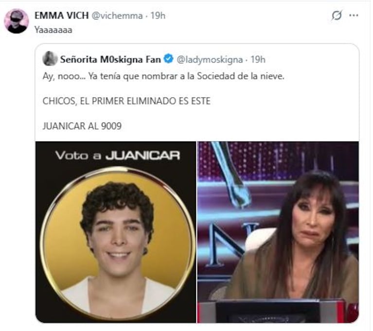 Emma Vich vs Juani Car en las redes (Foto: X @vichemma)