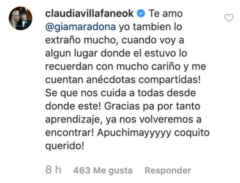 Emotivo posteo retro de Gianinna Maradona recordando a su abuelo Coco: "Te llevaste una partecita de mí"