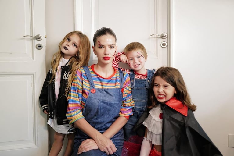 En fotos, China Suárez y sus hijos impactaron con sus disfraces para Halloween: sus originales looks