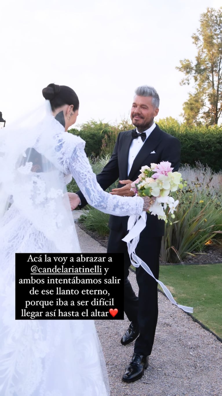 En fotos, el llanto de Marcelo Tinelli al ver a su hija Cande vestida de novia
