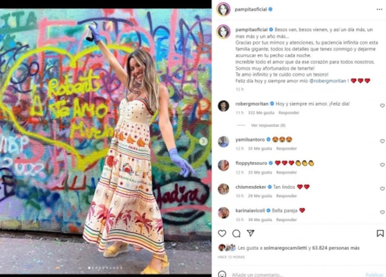 En fotos: Pampita le hizo un graffiti a Roberto García Moritán, súper romántico por San Valentín