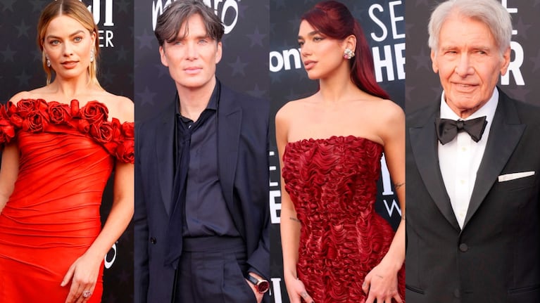 en la alfombra roja de los Critics choice Awards 2024 (Fotos: Reter - AP- EFE - AFP)