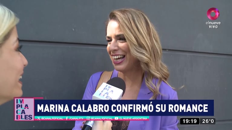 En marzo de este año, Marina Calabró confirmó su relación con Rolando Barbano. Foto: Captura (elnueve)