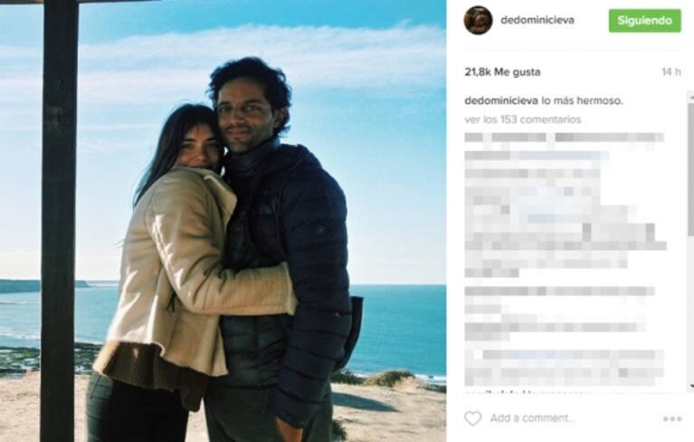 En medio de rumores de crisis, Eva de Dominici publicó una postal romántica con Joaquín Furriel: "Lo más hermoso"