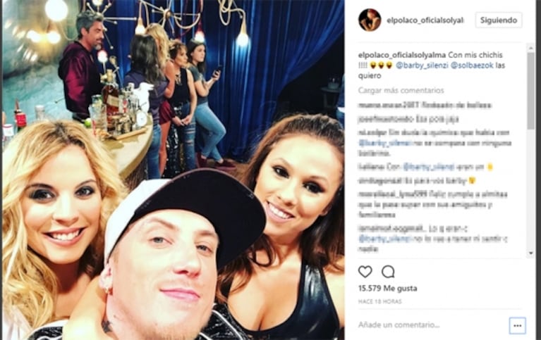 En medio de su intento de reconciliación con Silvina Luna, el Polaco posó con Barby Silenzi y su sensual bailarina: "Con mis chichis"