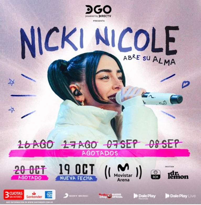 En pleno show, Nicki Nicole anunció su sexta fecha en Buenos Aires: cuándo será el reencuentro con sus fans