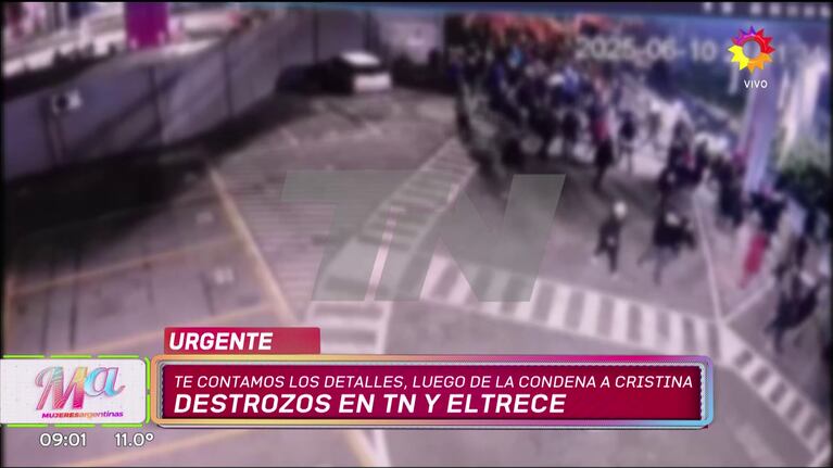 Encapuchados K destrozaron el ingreso de Artear.