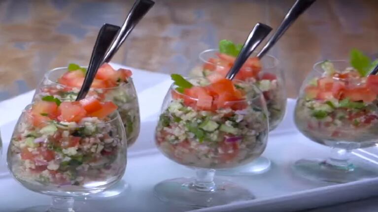 Ensalada tabule en vasitos: una receta distinta para sorprender en los eventos