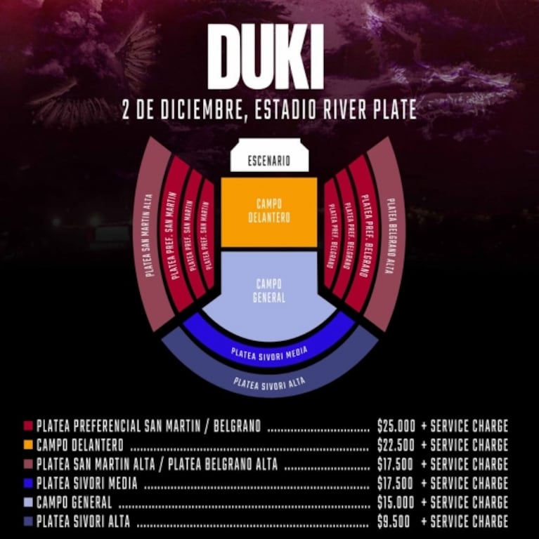 Entradas para Duki en River: precios, ubicaciones y cuándo empieza la preventa