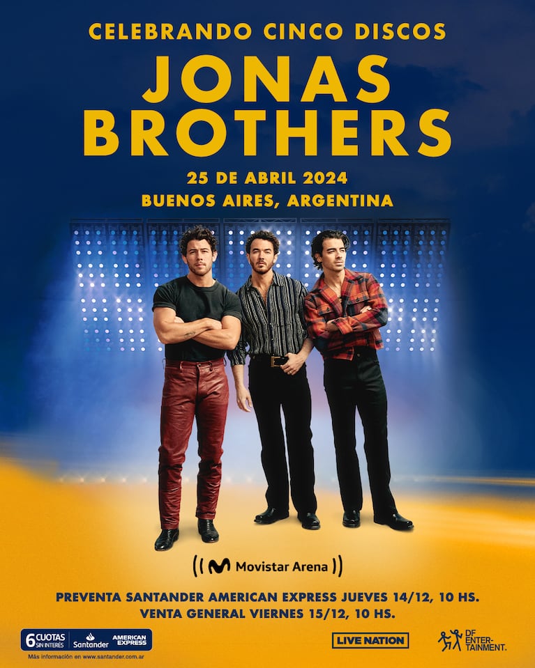 Entradas para los Jonas Brothers en Argentina 2024: precios, cuándo salen a la venta y dónde comprar