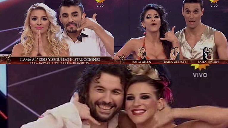 Ergün, Ailén y Muriega, sentenciados en ritmo libre. Fotos: Capturas TV.