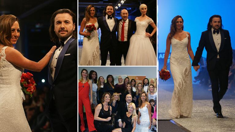 Ergün Demir desfiló con su traductora… ¡vestidos de novios! Fotos: (Gentileza Prensa/Leonardo Lombardo -yofui.com-)