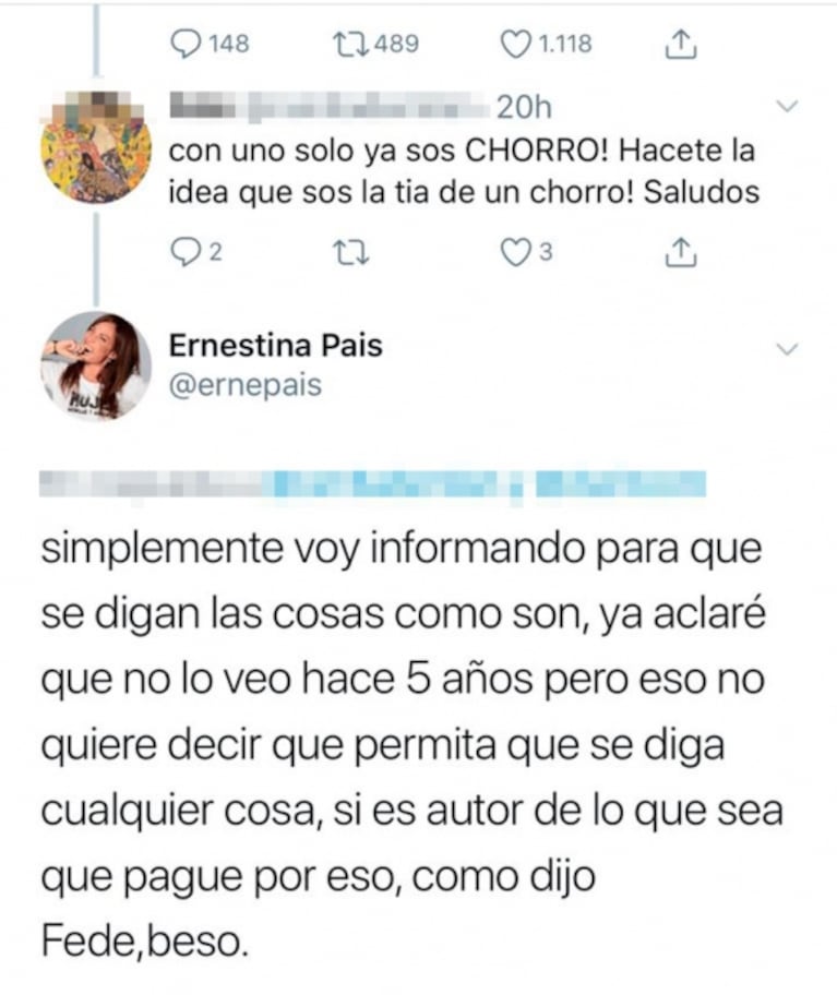 Ernestina Pais, al cruce de quienes la tildan de "mala hermana" por sus dichos tras la detención de su sobrino