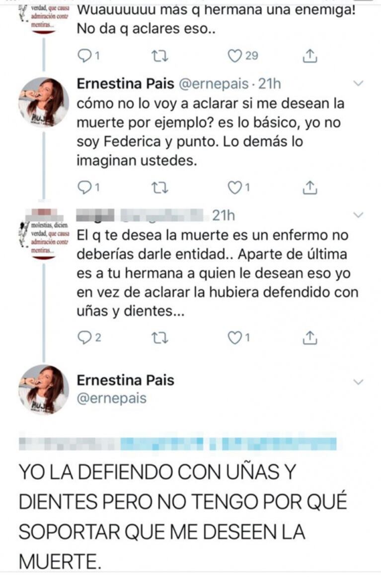 Ernestina Pais, al cruce de quienes la tildan de "mala hermana" por sus dichos tras la detención de su sobrino