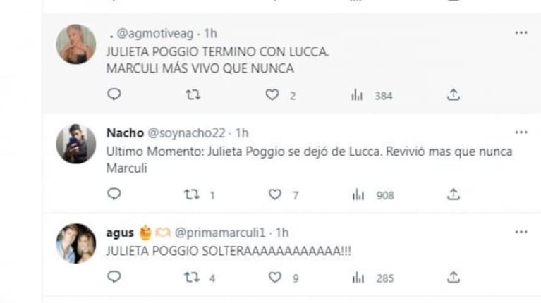"¡Es ahora, Primo!": los mejores memes de la separación de Julieta Poggio y Lucca Bardelli