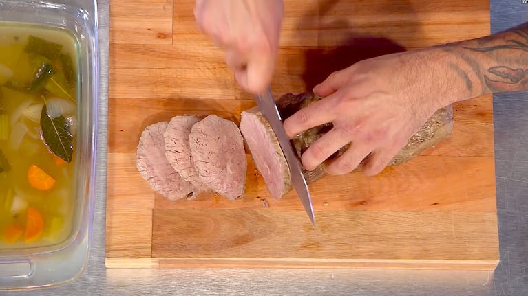 Es fundamental coseguir un buen peceto para que el vitel toné quede sabroso. Foto: Cucinare TV