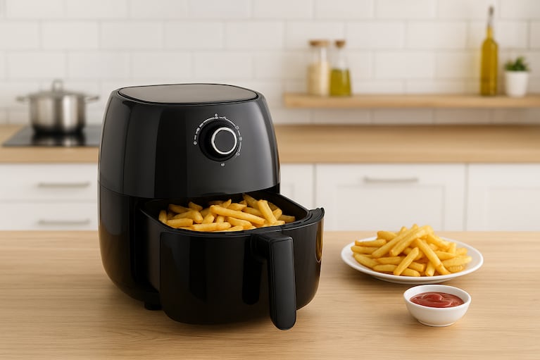 Es fundamental desconectar las freidoras de aire luego de usarlas. Foto: IA