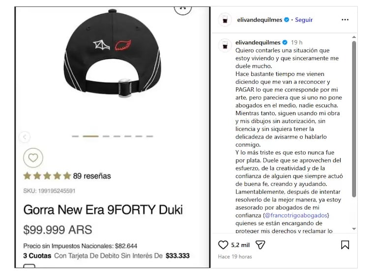 Escándalo con Duki: el tatuador de sus icónicas “alitas” lo denunció por uso indebido de su obra. Crédito: Instagram