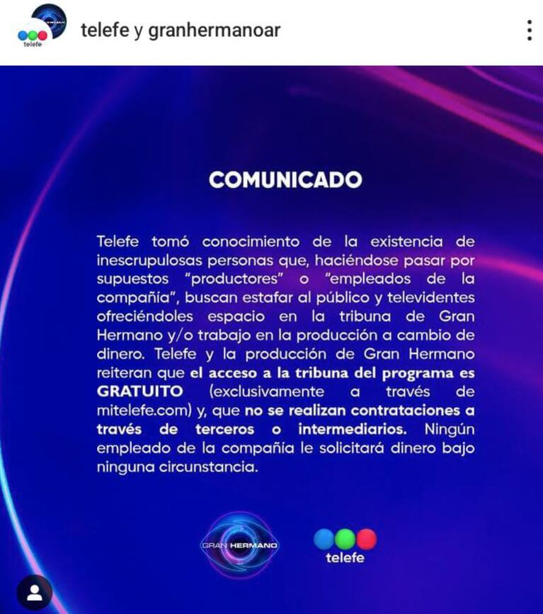 Escándalo en Gran Hermano: Telefe lanzó un comunicado sobre las “estafas”