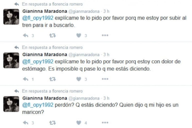 Escándalo entre La Princesita Karina y Gianinna Maradona en Twitter: "Me banco que me ensucies como quieras... ¡pero con mi hija no te metas!" 