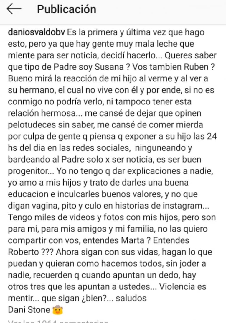 Escandaloso descargo de Daniel Osvaldo contra Jimena Barón: "Me cansé; ¿querés saber qué tipo de padre soy?"