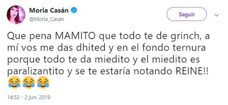 Escandalosos tweets de Moria Casán tras el polémico comentario de Malena Pichot: "¿Tenés canas o te sometés a la tortura de teñirte como todas las sometidas?"