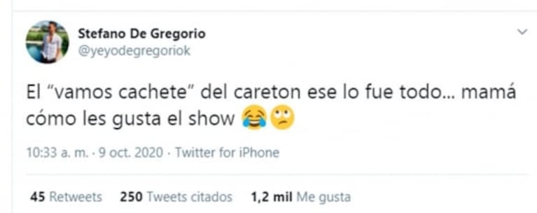 Escandalosos tweets de Stefano De Gregorio contra Nico Vázquez tras su saludo a Cachete Sierra