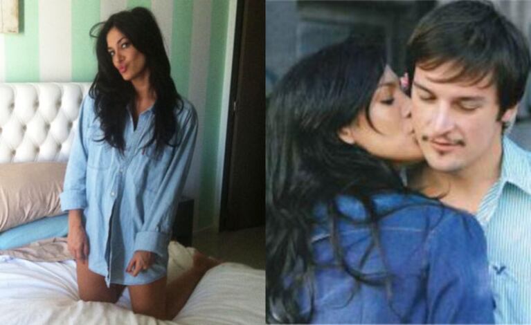 Escudero, sexy en la foto que publicó su pareja en Twitter (Foto: Twitter y Web). 