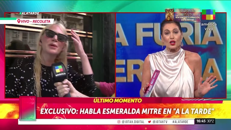 Esmeralda Mitre y Karina Mazzocco se cruzaron sin filtros en A la tarde.