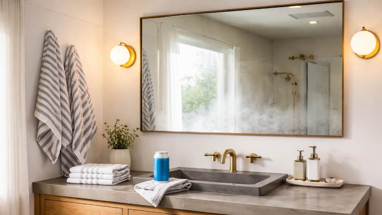 Espejo del baño, truco casero