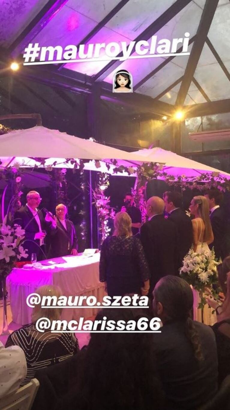 Espiá la boda de Mauro Szeta y Clarissa Antonini: la emoción del periodista, amigos famosos y mucha diversión