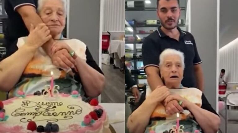 Esta abuela confundió al camarero con su nieto y causó risas entre los familiares