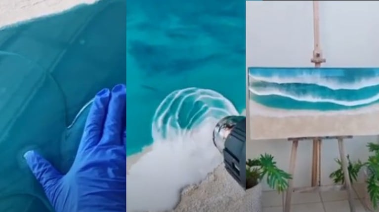 Esta artista crea cuadros de paisajes costeros fotorrealistas usando resina con asombroso resultado