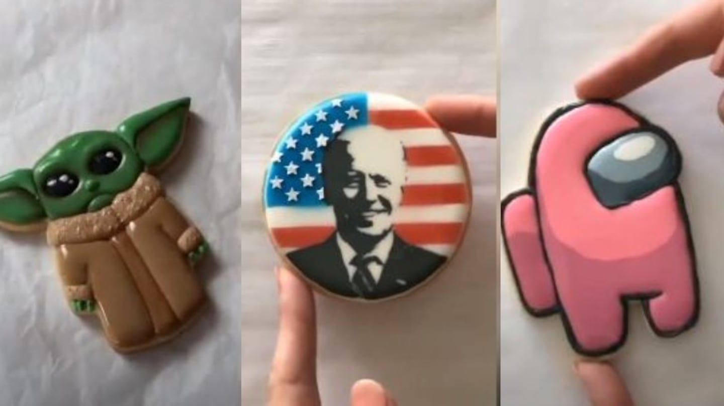 Esta artista de repostería muestra cómo decora galletas en TikTok para medio millón de seguidores