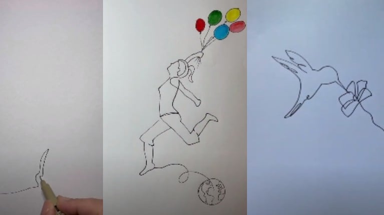Esta artista delinea dibujos sin levantar el bolígrafo del papel hasta que termina