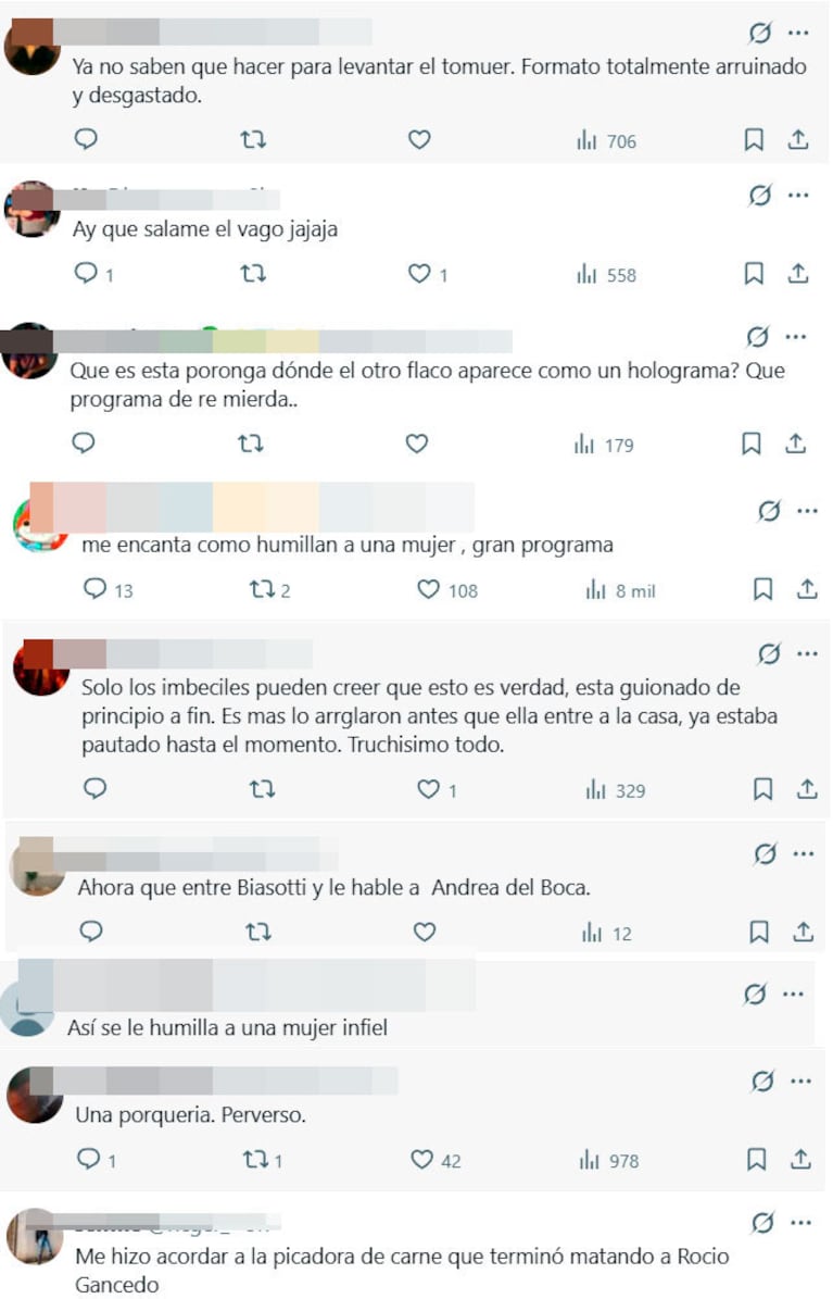 Estallaron las redes contra Gran Hermano por la exposición de Luana tras el derecho a réplica de su novio (captura de X)