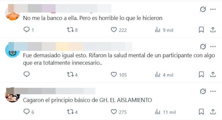 Estallaron las redes contra Gran Hermano por la exposición de Luana tras el derecho a réplica de su novio (captura de X)