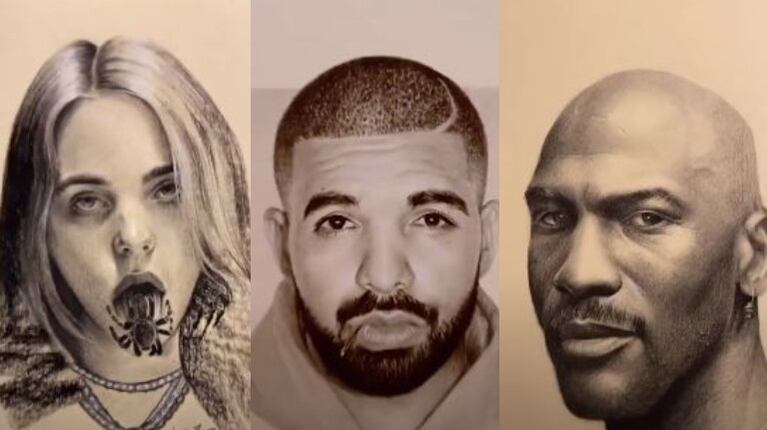 Este artista hace fantásticos retratos realistas de famosos 