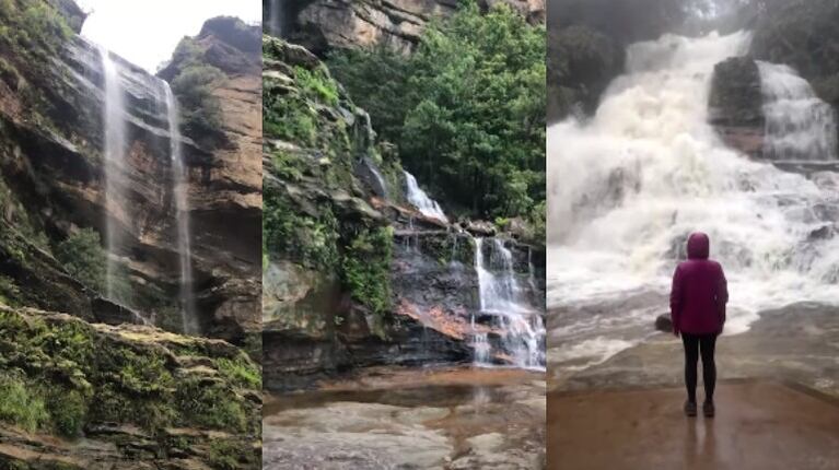 Este es el aspecto de una cascada australiana antes y después de las lluvias torrenciales